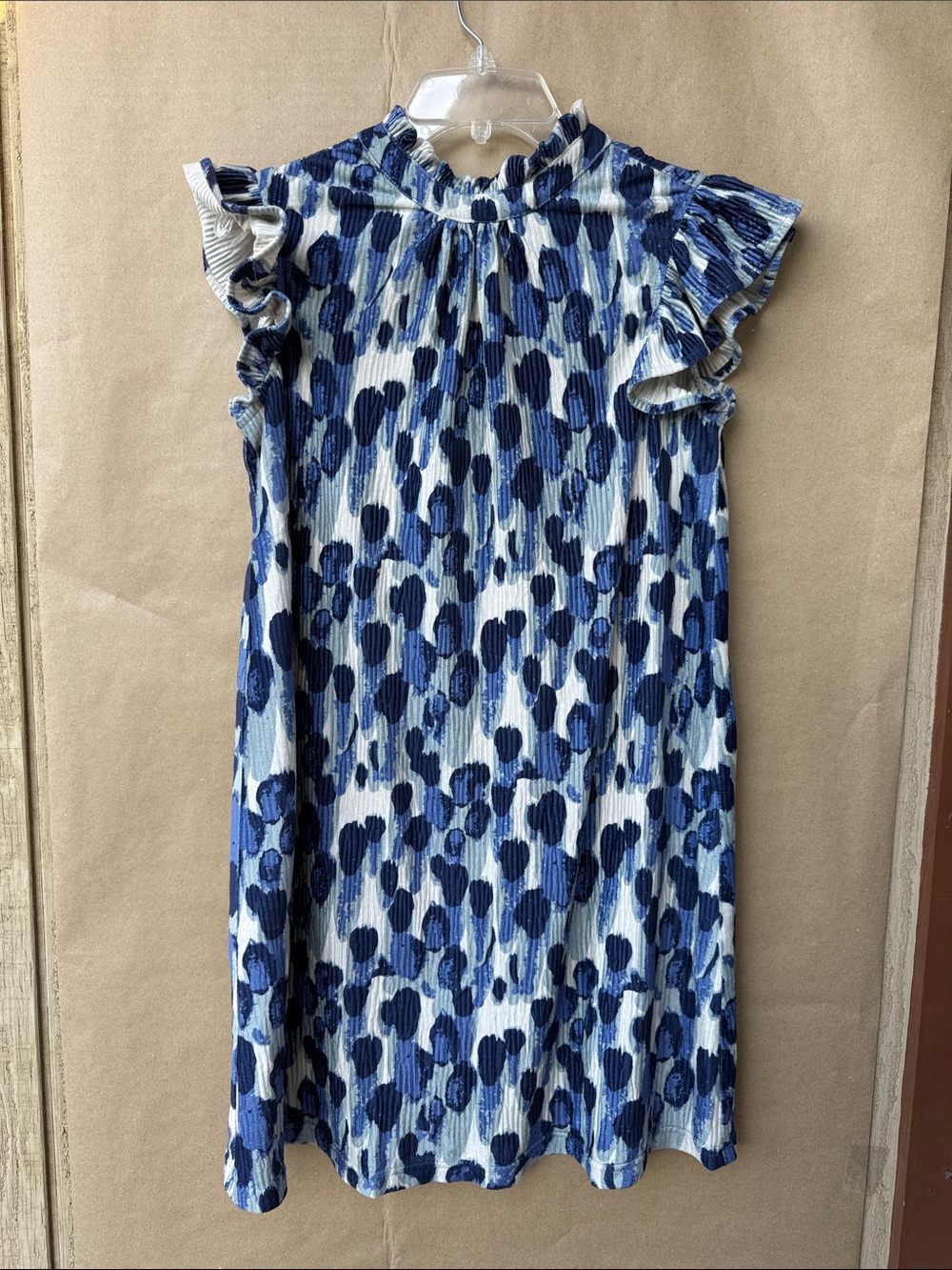 Voy abstract print plissé mini dress (Size S)